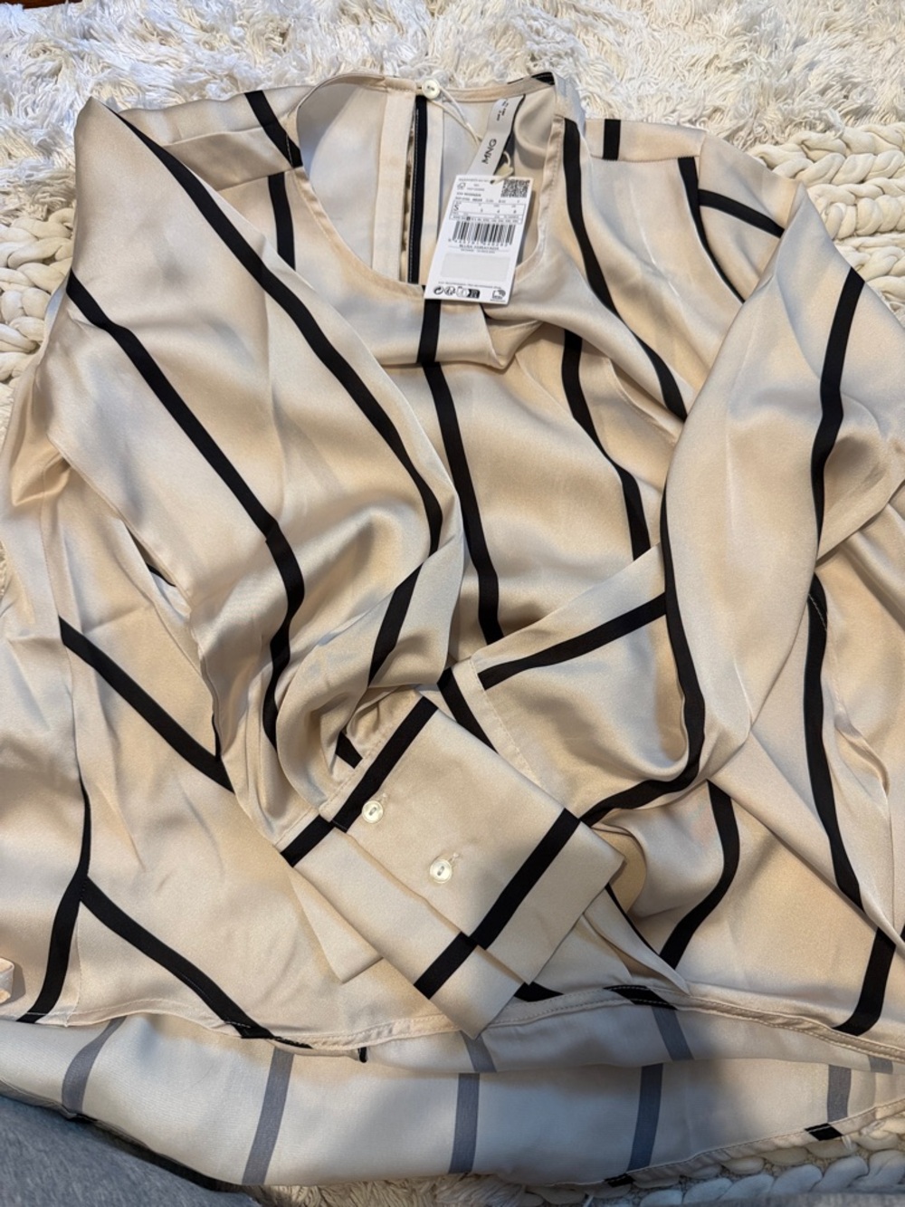 Mango’s Striped Satin Blouse Top - Picture 4 of 4